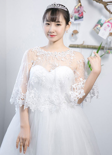 Dentelle de Tulle Illusion Wrape décoré de strass nuptiale châle