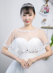 Strass fleur en dentelle étoles de mariage décoré charme châle