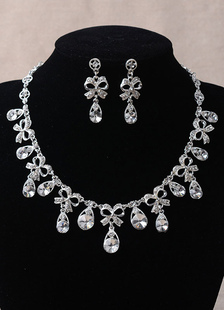 Bow bijoux ensembles Adorable strass étincelants parures de bijoux du soir
