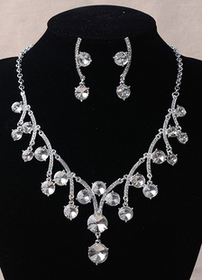 Ligne de bijoux femme strass rond ensembles de bijoux de mariage diamant