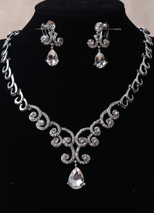 Bijoux mariage bijoux ensembles Sterling gouttelettes Rhinetone femmes