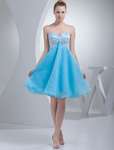 Bal a-line robe Sweatheart appliques perles robe de Cocktail de genou-Leagth