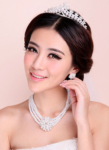 Bijoux de mariée hiérarchisé perles parures de bijoux argent mariage fleur