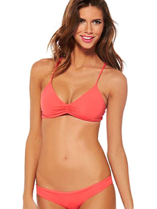 Croix des sangles arrière Bikini Peachpuff Polyester maillot de bain pour femmes