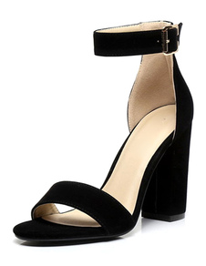 Black bretelles sandales Suede cuir talons hauts pour femmes