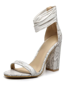 Snake imprimer sandales Multicolor sangles en cuir talons hauts pour femmes