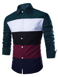 Chemise tendance couleur bloc chemise coton pour hommes