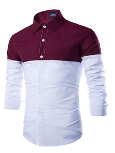 Chemise Bordeaux coton Chemise Casual pour hommes