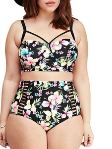 Boho tropicale haute taille Bikini maillot de bain grande taille