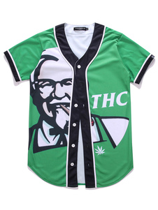 Forêt verte chemise coton impression Casual chemise à manches courtes pour hommes