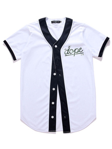 Blanc à manches courtes chemise coton Chemise Casual pour hommes