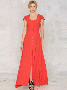 Diviser découper Maxi robe Polyester rouge