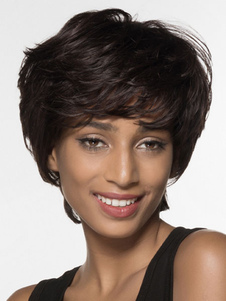 Brune cheveux perruque perruque courte pour les femmes