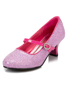 Flower Girl chaussures Chic sangles de paillettes fuchsia