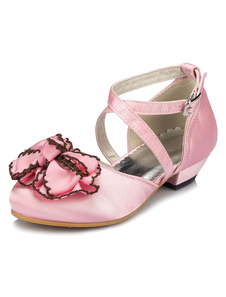 Demoiselle rose sandales Bow bretelles Satin chaussures