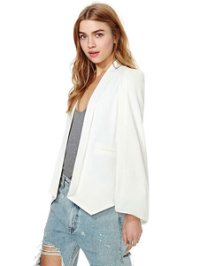 Blazer des femmes blanches Slim Fit Polyester Blazer