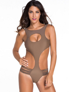 Fabuleux découper sans fil Lycra Spandex Monokini maillot de bain pour femme