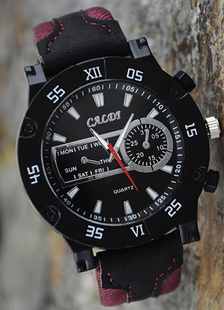 Bracelet de caoutchouc métal rond forme montre pour homme