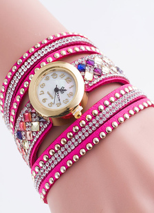 Fashion bracelet métal rond forme montre pour femme