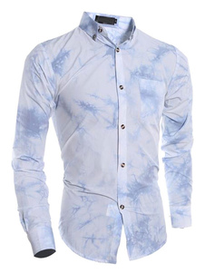 Cou de propagation façonnage coton Chemise Casual pour homme