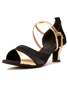 Chaussures à Ballroom Textile semelle noire Open Toe souple