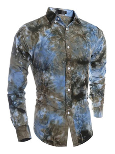 Cou de propagation façonnage coton Chemise Casual pour hommes