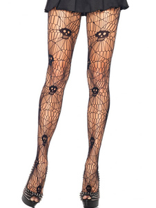 Saloon Girl Cosplay noir bas de femmes en Nylon