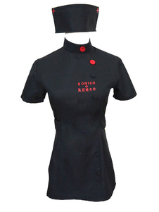 Super Sonico Cosplay Costume costume de Cosplay de Nurse noir Version