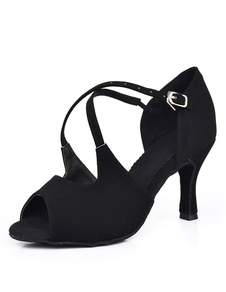 Rouge Peep Toe Criss-Cross Terry Ballroom Shoes