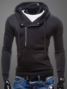 Slim Fit Hoodie Pullover Sweatshirt avec zippé pour homme