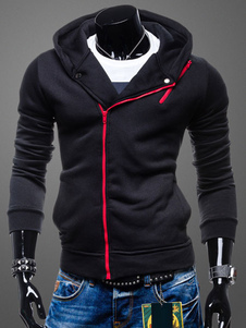 Veste noire Slim Fit Hoodie pour les hommes