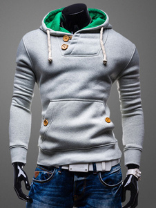 Slim Fit Hoodie Long Sleeve Pullover Sweatshirt pour homme