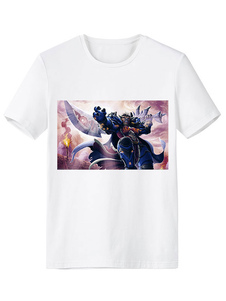 Blanc World of Warcraft impression T-shirt synthétique