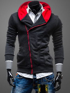 Zip Up Hoodie Lightweight Jacket avec Design asymétrique pour les hommes