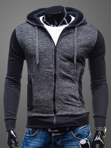 Veste noire à capuche base hommes