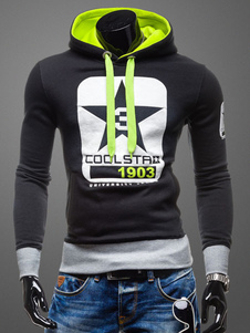 Muscle Fit Hoodie Sweat-shirt avec impression étoile pour les hommes