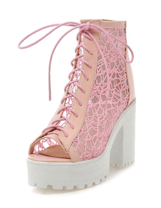 Peep Toe sandales des femmes à plateforme avec lacets