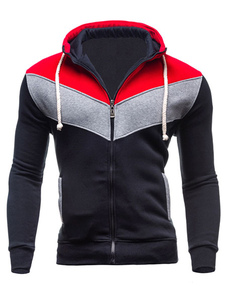 Color Block veste Zip Up Hoodie pour les hommes