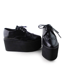 Gothic Lolita noir mat haute plate-forme