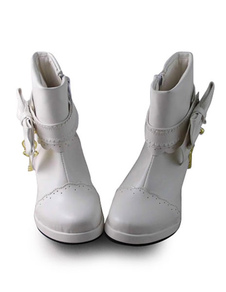 Carré de Sweet blanc Lolita Court bottes talons