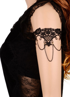 Couches de Bracelet noir femmes Bracelet Dentelle