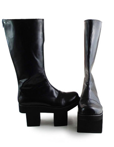 Lolita noir bottes à talons de la place de deux
