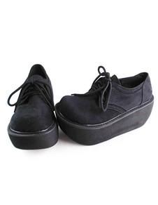 Gothic Lolita noir haute plate-forme chaussures de velours