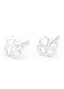 Stud de trèfle argent boucles d’oreilles pour hommes