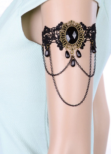 Bracelet noir femmes dentelle de Cristal Bracelet en couches