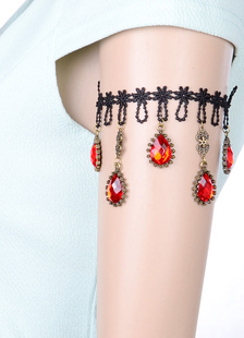 Bracelet Bracelet de dentelle de cristal rouge des femmes