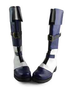 Nay Lolita blanc bleu bottes talons bas