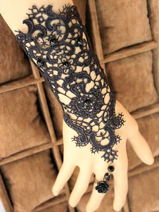 Bracelet Lolita dentelle vintage avec bague fleur