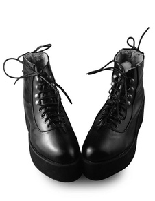 Gothic Lolita noir chaussures plateforme haute
