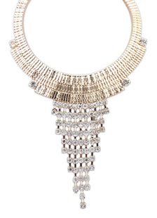 Collier glands Punk strass femmes Layered déclaration Necklace